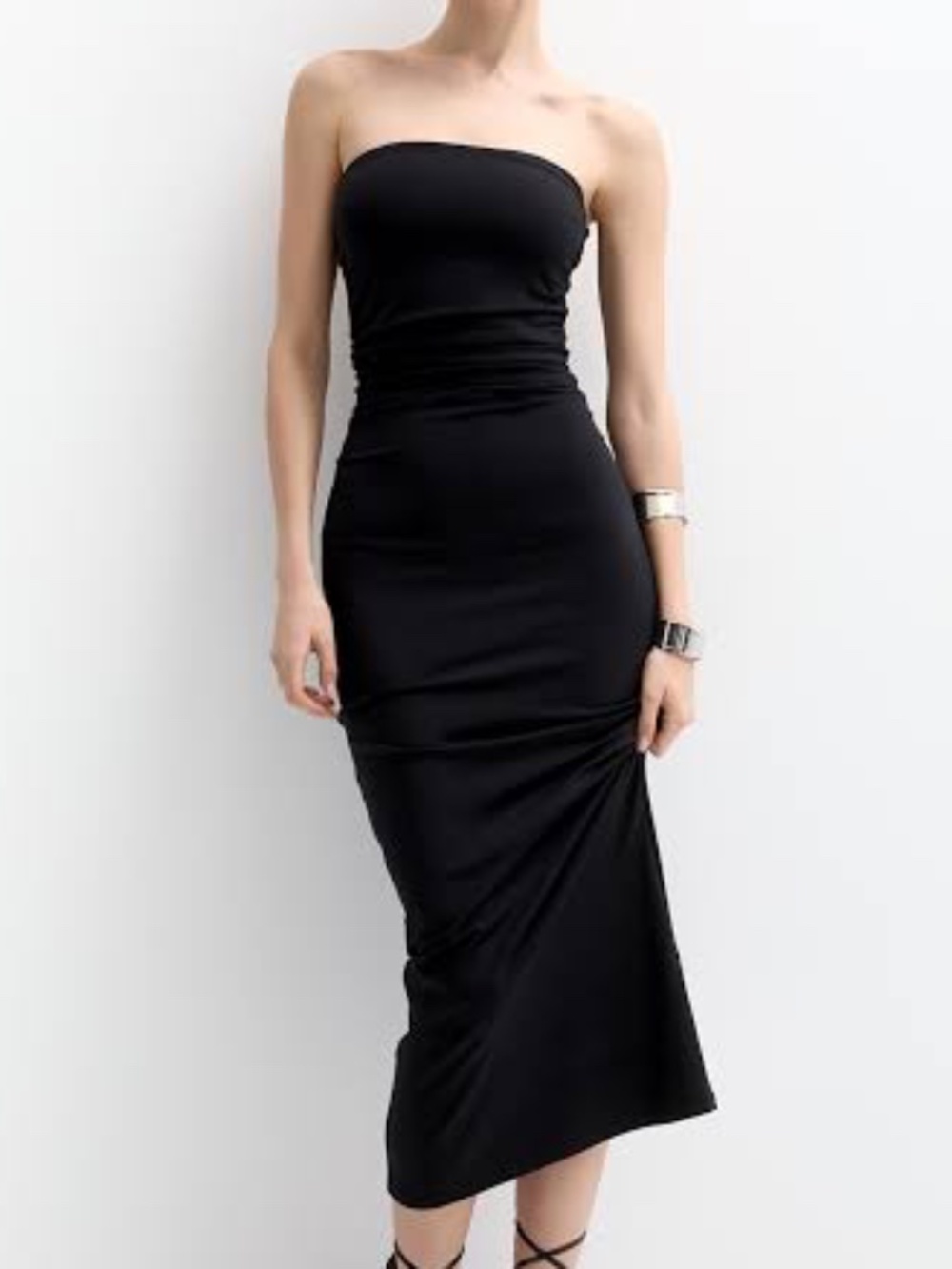 ZARA Strapless Midi Dress